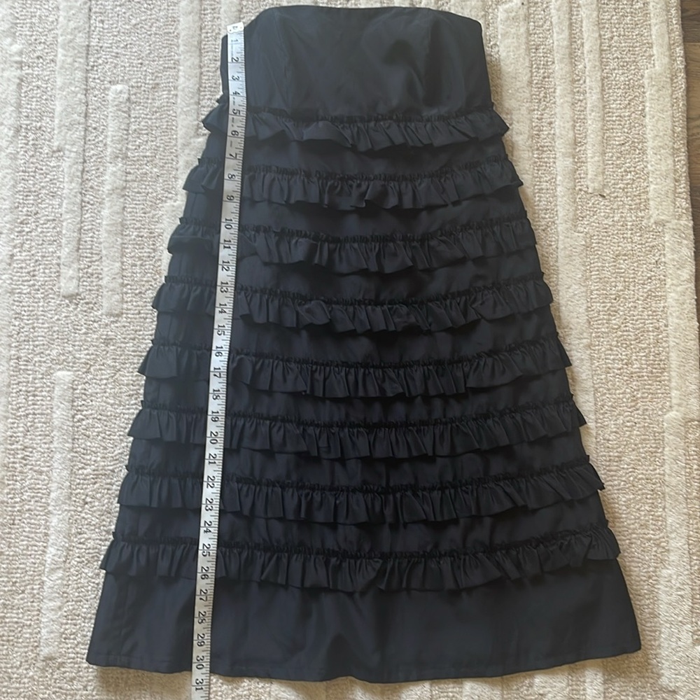 Gap Silk and Cotton Little Black Strapless Ruffle Party Dress Size 2 - Picture 11 of 15